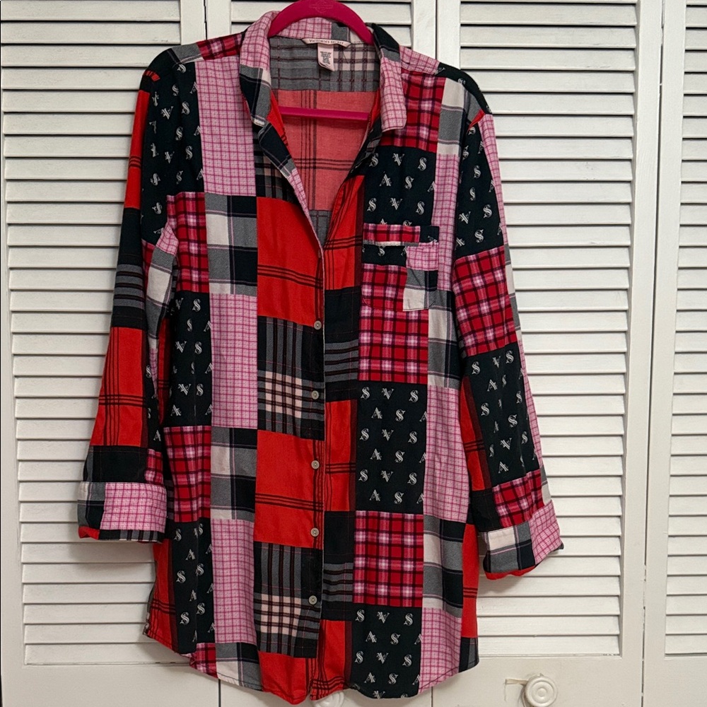 Victoria's Secret Plaid Night Shirt